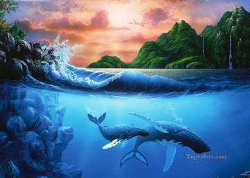 monde mondial Tableau Peinture - dauphin Monde sous marin